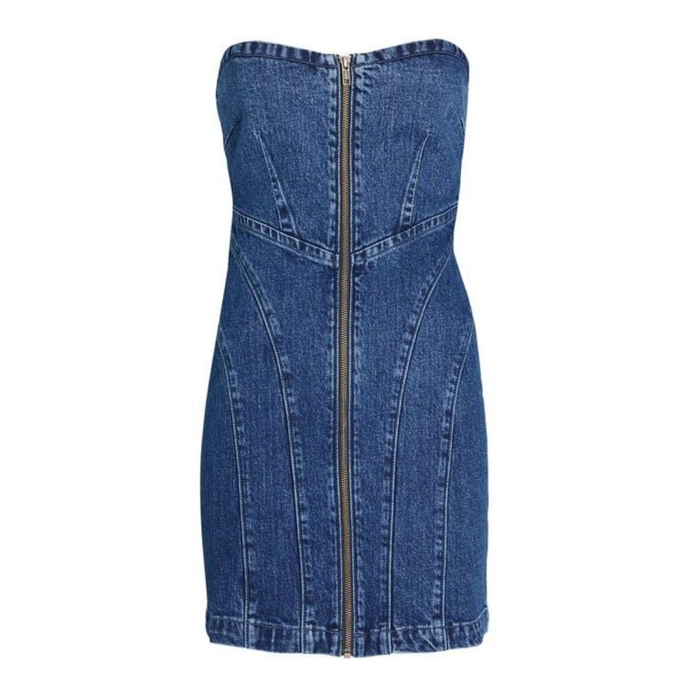 GRLFRND_Denim Isabella Strapless Denim Mini Dress Size Large New With Tags